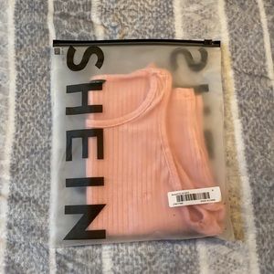 SHEIN Solid Rib-knit Cropped Tank Top